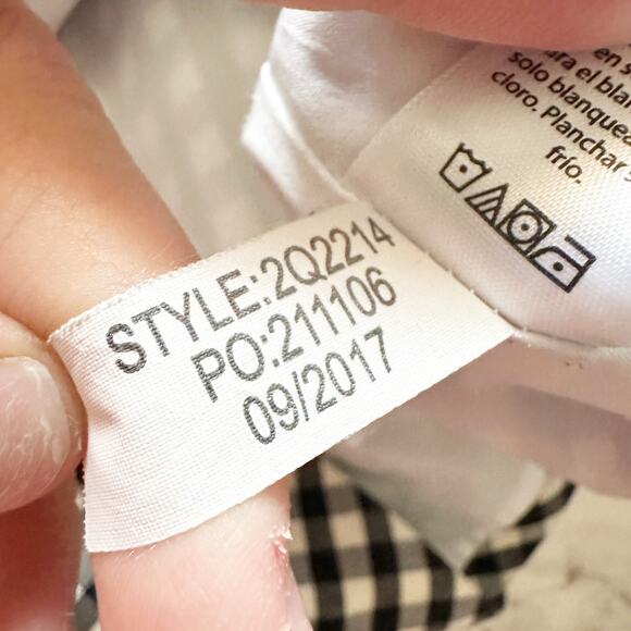 Vineyard Vines Off the Shoulder Gingham Black & White Mini Dress Women's Large - Picture 11 of 11